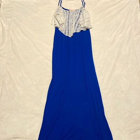 Rebellious One- Bohemian Style Floor Length Maxi Dress with Lace Detail- Size S - Picture 3 of 8